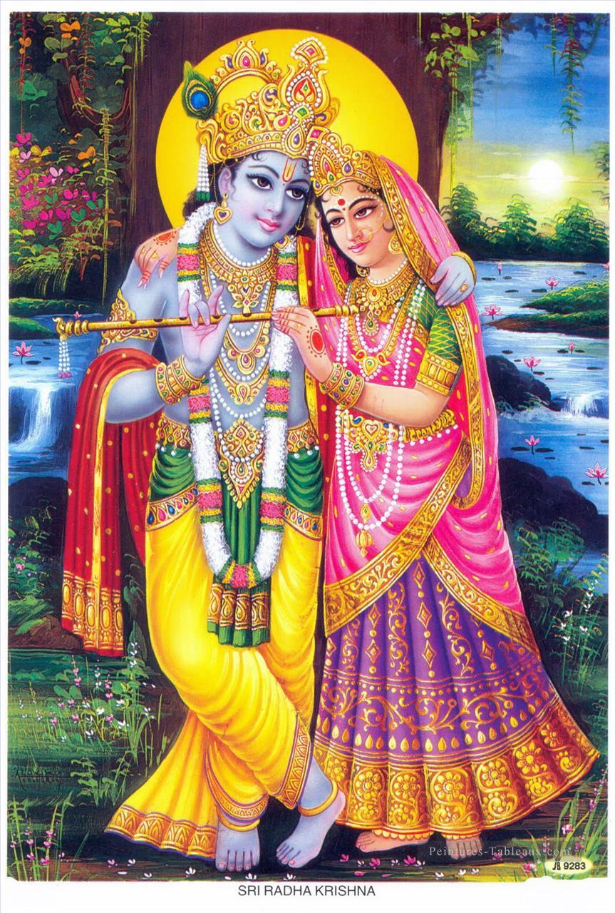 Radha Krishna 6 hindou Peintures à l'huile